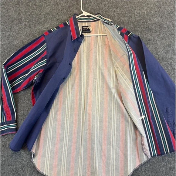 Vtg Wrangler Brushpopper Cowboy Size XL Rodeo Western stripe/ color block 90s